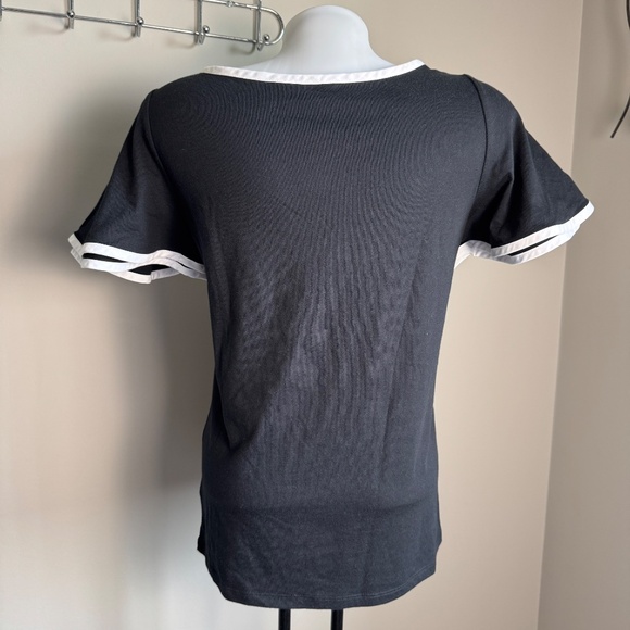 Lauren Ralph Lauren Women's Short‎ Bell Sleeve Popover Tee Black Size S Preppy - Picture 6 of 12